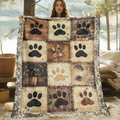 Cute Paw Print Soft Flannel Blanket