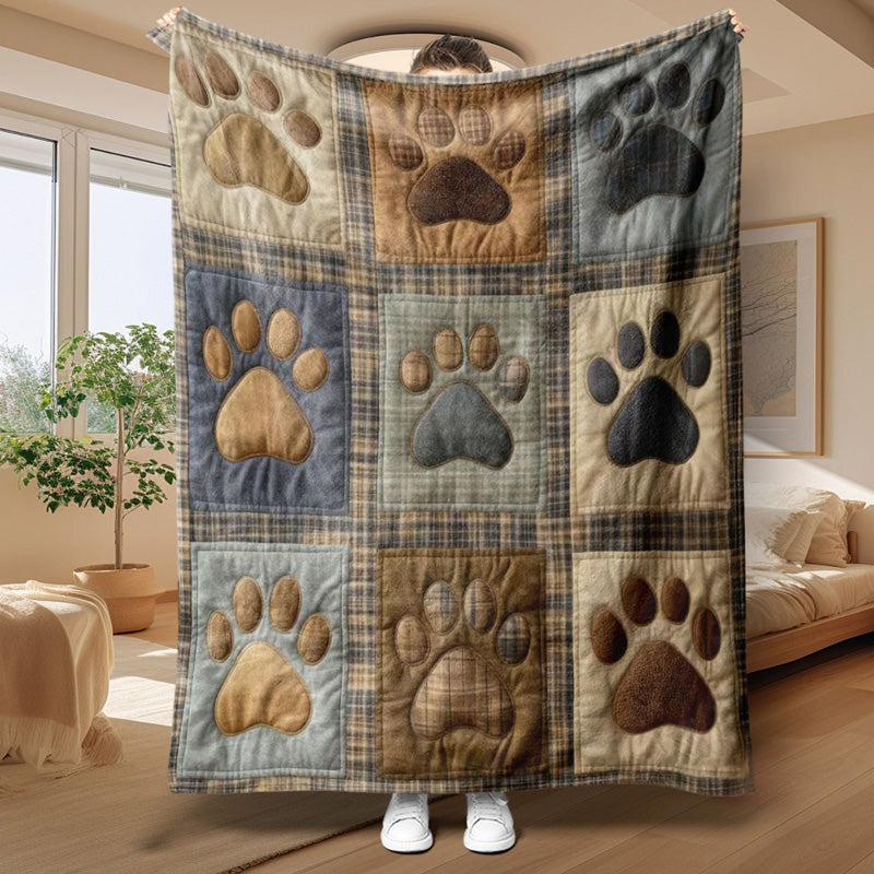 Cute Paw Print Soft Flannel Blanket