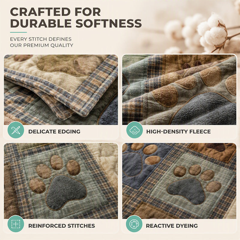 Cute Paw Print Soft Flannel Blanket