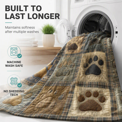 Cute Paw Print Soft Flannel Blanket