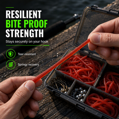 🎣 Soft Earthworm Lures – Shrimp scent, 100 pack ✨