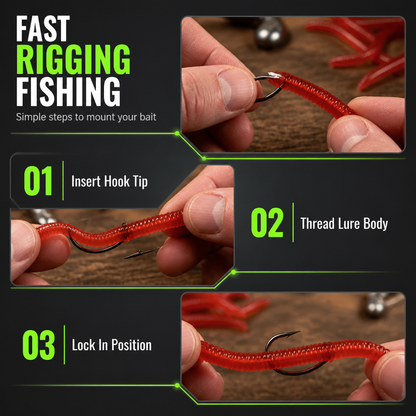 🎣 Soft Earthworm Lures – Shrimp scent, 100 pack ✨