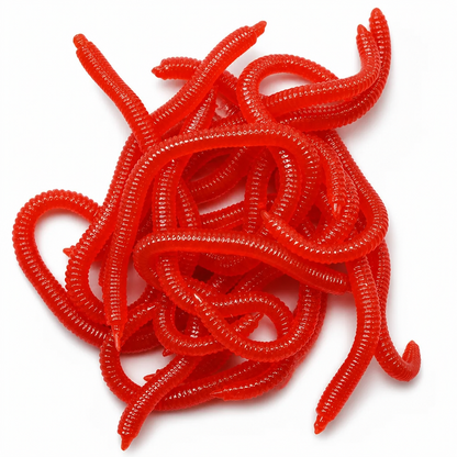 🎣 Soft Earthworm Lures – Shrimp scent, 100 pack ✨