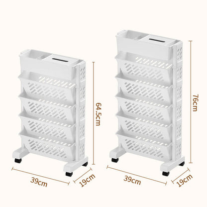 📚 LIMITED‑TIME 50% OFF!🛞 Movable Bookshelf on Wheels – 5/6 Tiers, 45° Angled, Lockable Casters 📖
