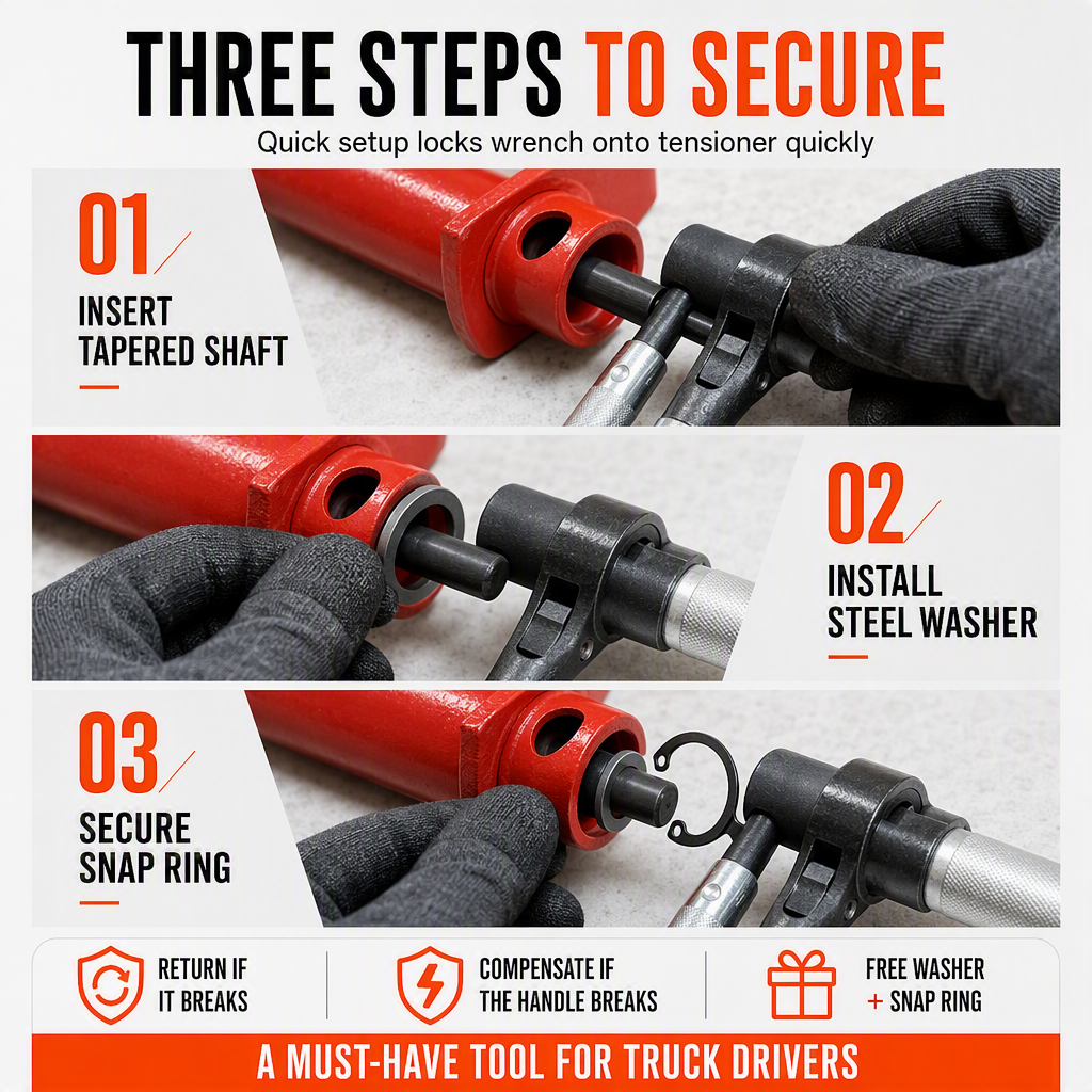 🔧 Truck Rope Tightener Ratchet Wrench – 360° Rotation & Labor-Saving Design 🚚✨