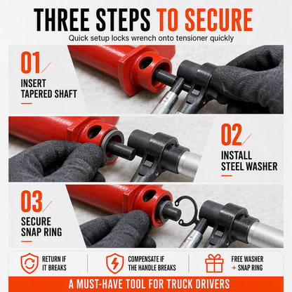 🔧 Truck Rope Tightener Ratchet Wrench – 360° Rotation & Labor-Saving Design 🚚✨