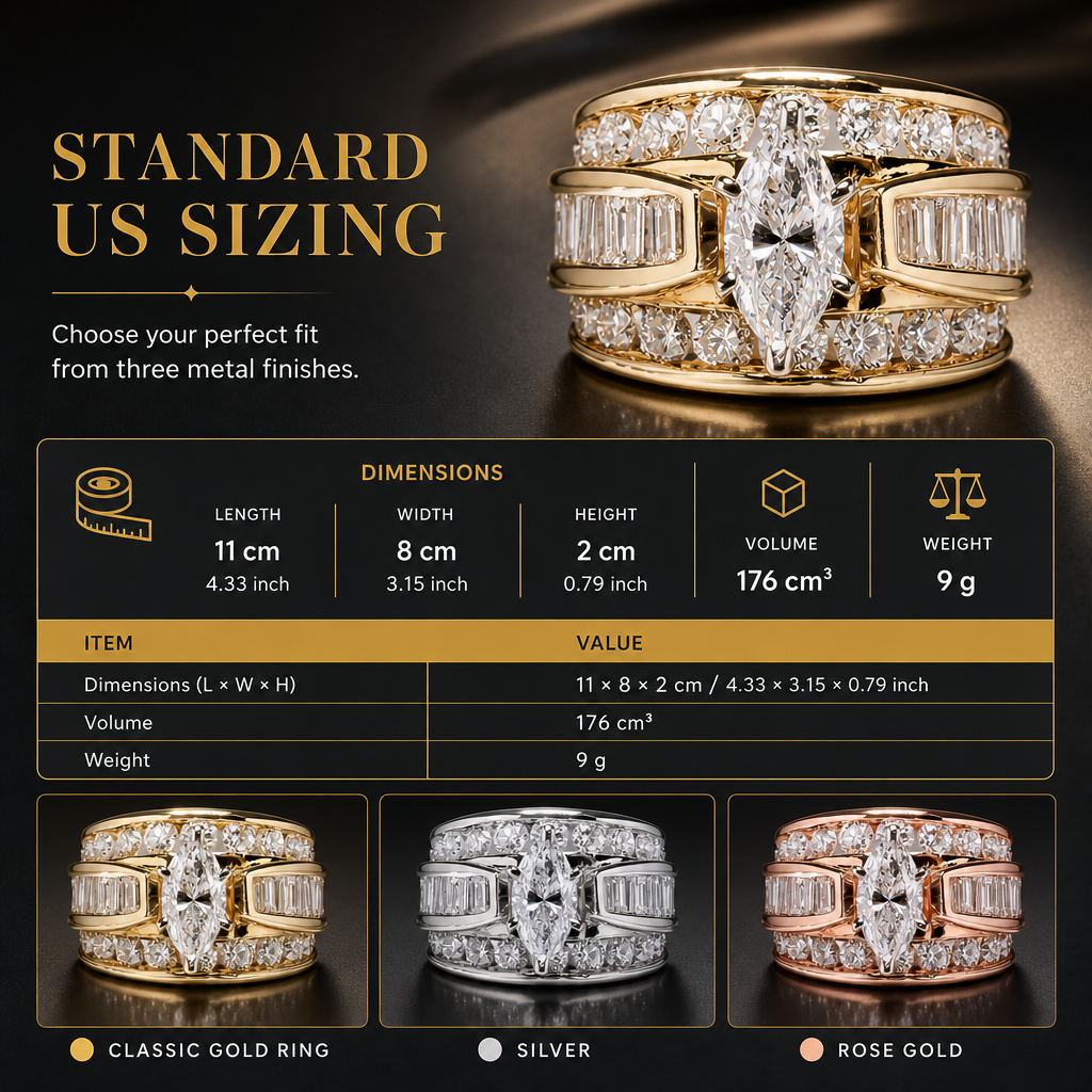 ⏳Time-Limited Special⏰Plated Cubic Zirconia Engagement Ring, Marquise Cut Fashion Jewelry