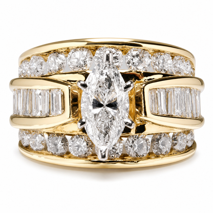 ⏳Time-Limited Special⏰Plated Cubic Zirconia Engagement Ring, Marquise Cut Fashion Jewelry