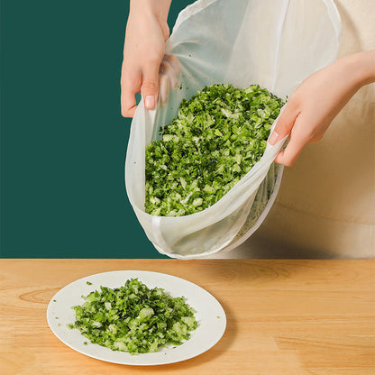 📢📢50% OFF !! ⏰No-Mess Fine Mesh Nylon Strain Bag – Reusable Food Filter Bag for Squeezing Vegetable Water, Straining Juice, Nut Milk & Dumpling Filling