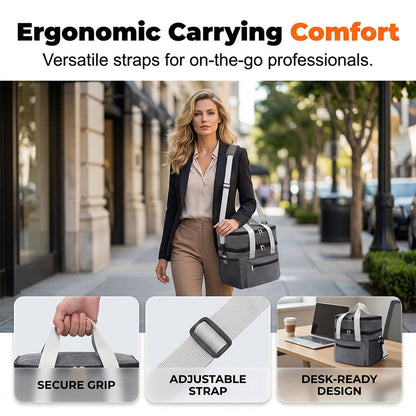 Double Layer Insulated Lunch Bag