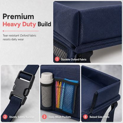 ✨ Kids Car Seat Travel Tray – Drawing Board & Storage Organizer 🎨