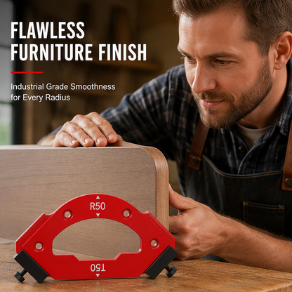 ⏳Time-Limited Special⏰Router Template – Round Corner R Angle Jig, CNC Machined Alloy & Non-Slip Stop Blocks – For Woodworking & Wardrobe DIY 🔧