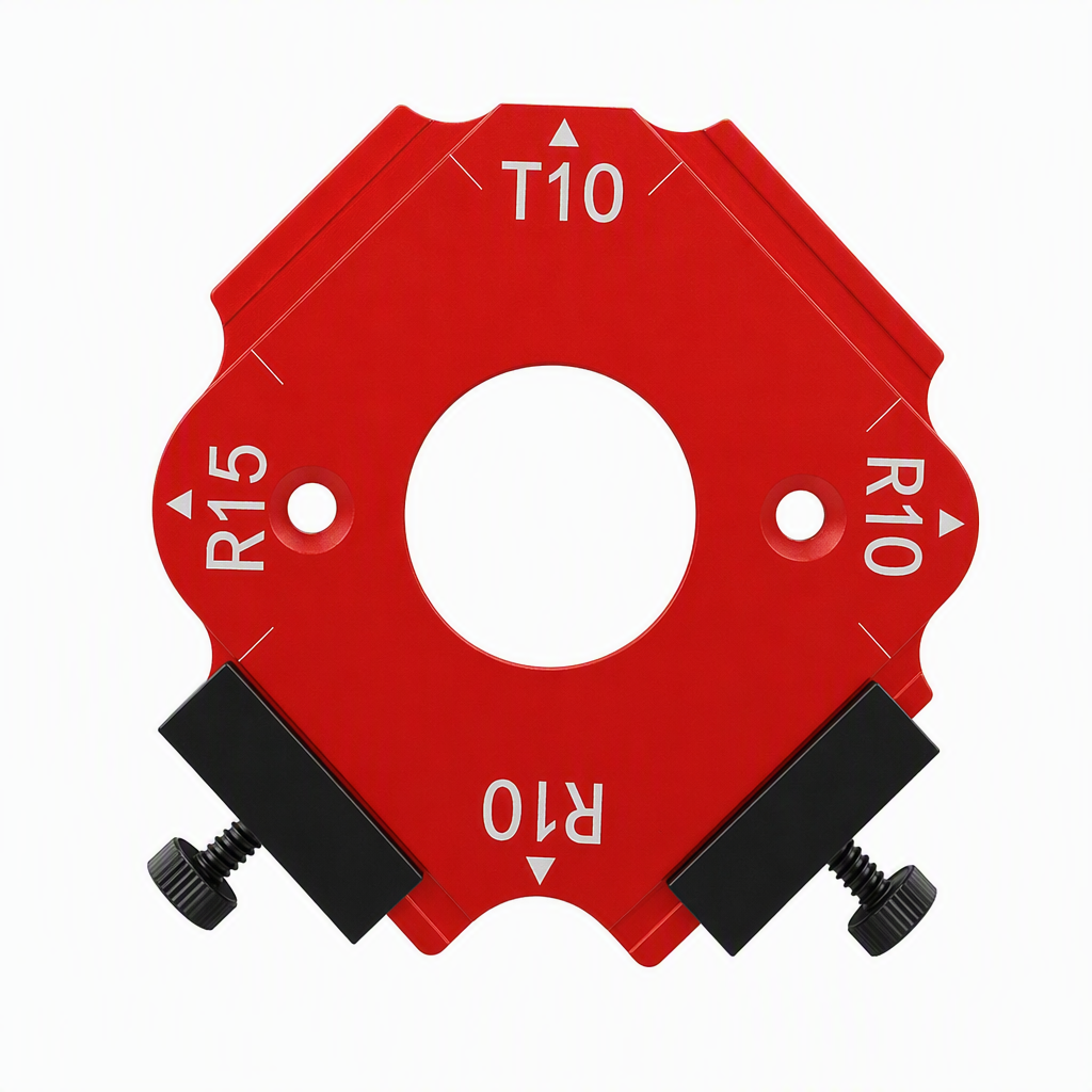 ⏳Time-Limited Special⏰Router Template – Round Corner R Angle Jig, CNC Machined Alloy & Non-Slip Stop Blocks – For Woodworking & Wardrobe DIY 🔧