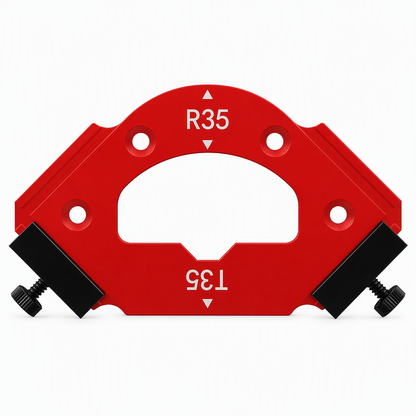 ⏳Time-Limited Special⏰Router Template – Round Corner R Angle Jig, CNC Machined Alloy & Non-Slip Stop Blocks – For Woodworking & Wardrobe DIY 🔧