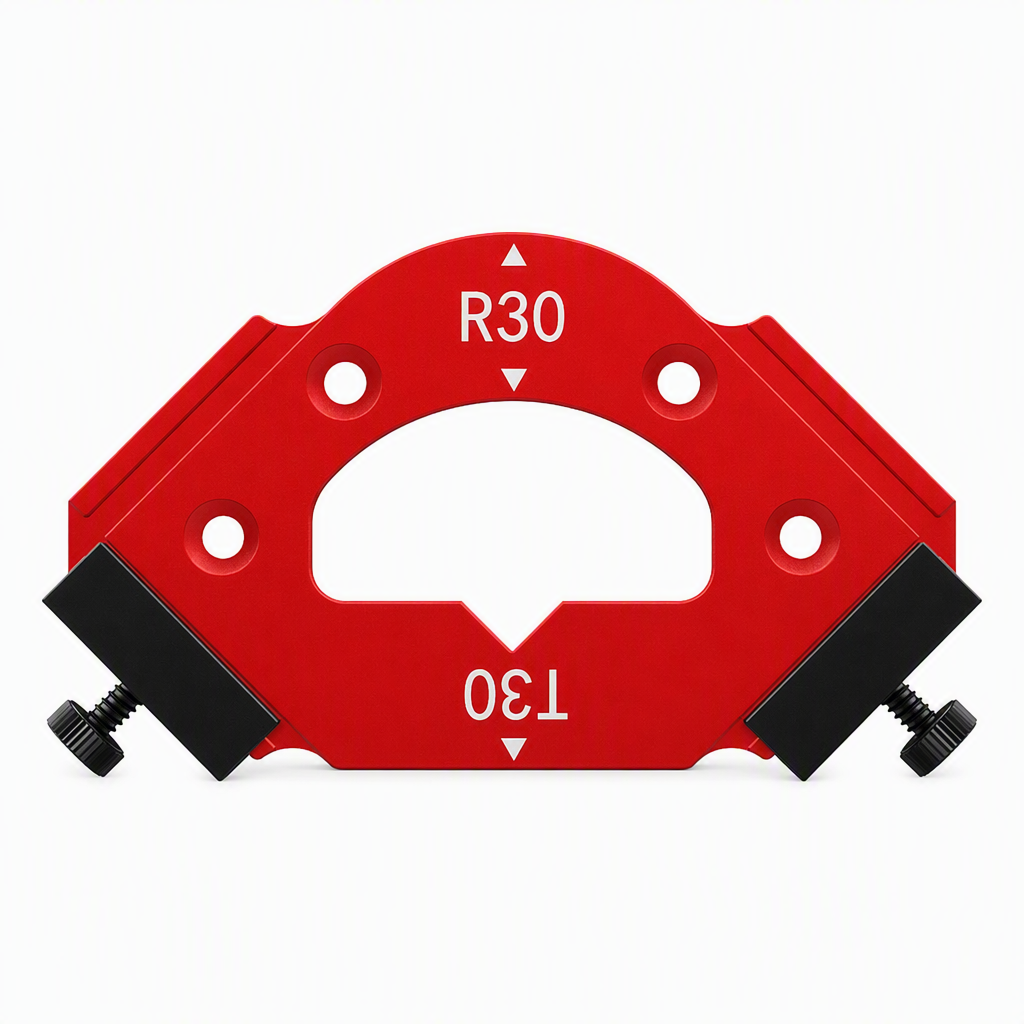 ⏳Time-Limited Special⏰Router Template – Round Corner R Angle Jig, CNC Machined Alloy & Non-Slip Stop Blocks – For Woodworking & Wardrobe DIY 🔧