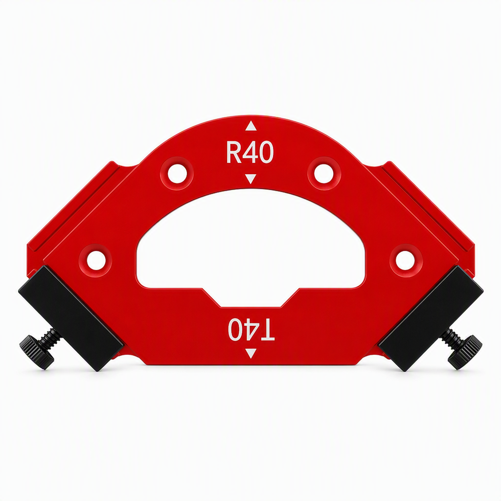⏳Time-Limited Special⏰Router Template – Round Corner R Angle Jig, CNC Machined Alloy & Non-Slip Stop Blocks – For Woodworking & Wardrobe DIY 🔧
