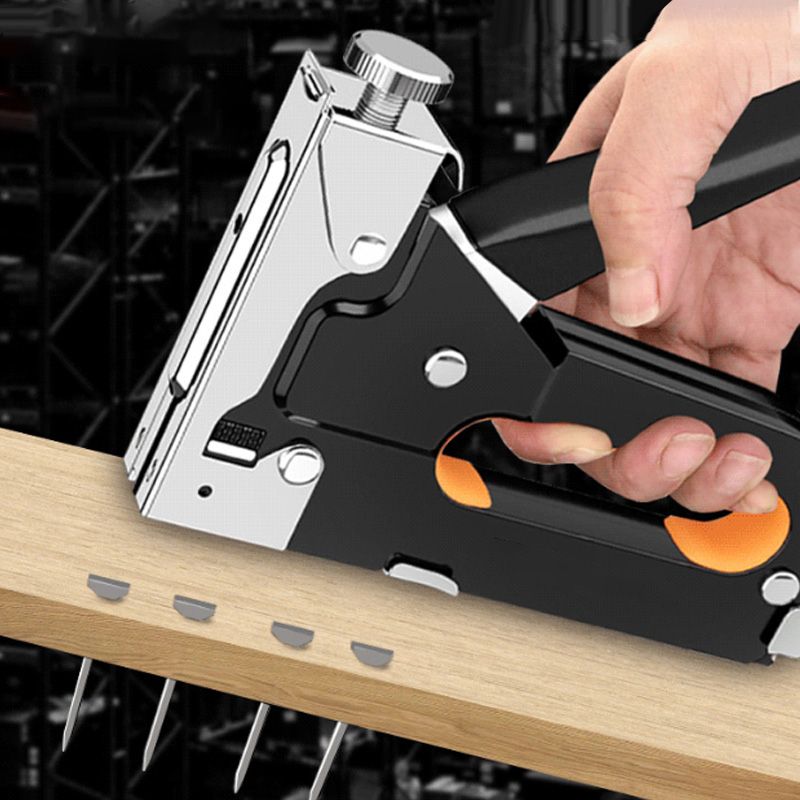⏳Time-Limited Special⏰Manual Staple Nail Gun: 3-in-1, Alloy Steel, Adjustable Pressure, with 600pcs Nails, Shockproof
