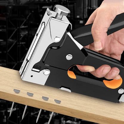 ⏳Time-Limited Special⏰Manual Staple Nail Gun: 3-in-1, Alloy Steel, Adjustable Pressure, with 600pcs Nails, Shockproof