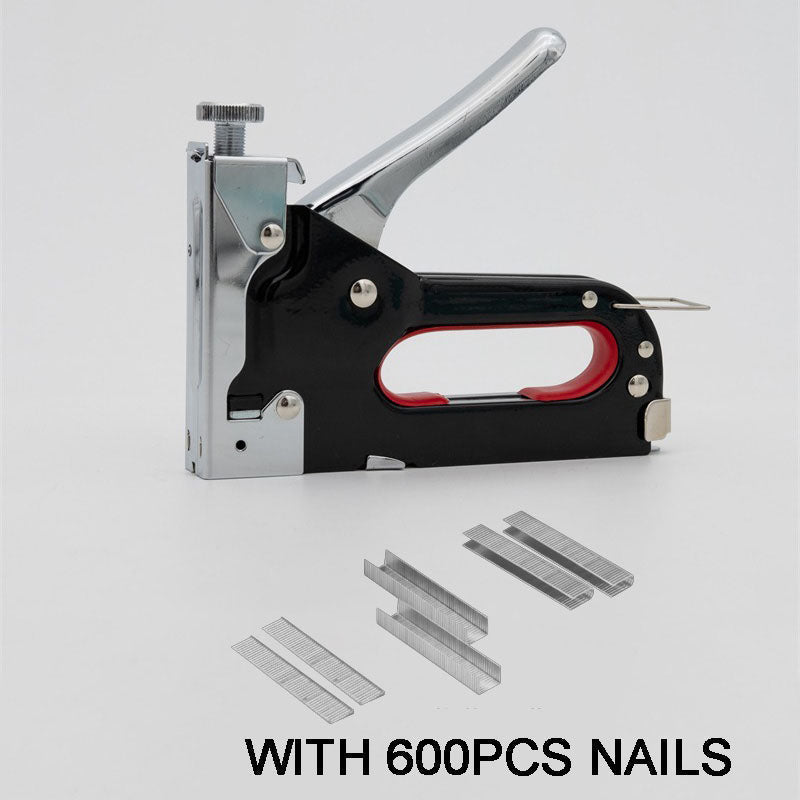 ⏳Time-Limited Special⏰Manual Staple Nail Gun: 3-in-1, Alloy Steel, Adjustable Pressure, with 600pcs Nails, Shockproof