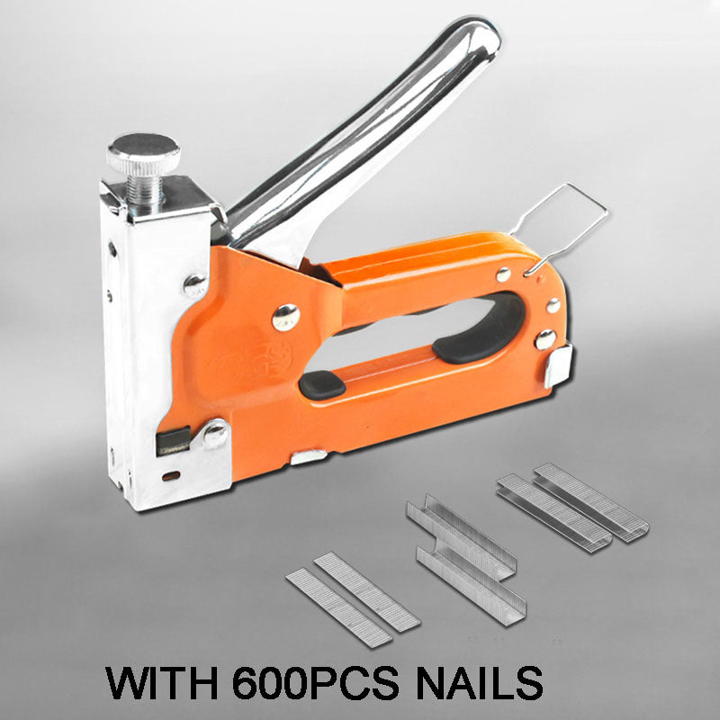 ⏳Time-Limited Special⏰Manual Staple Nail Gun: 3-in-1, Alloy Steel, Adjustable Pressure, with 600pcs Nails, Shockproof