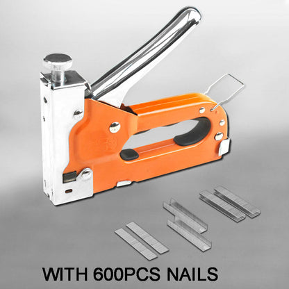 ⏳Time-Limited Special⏰Manual Staple Nail Gun: 3-in-1, Alloy Steel, Adjustable Pressure, with 600pcs Nails, Shockproof