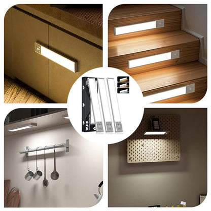 📢📢50% OFF !! ⏰✨Rechargeable Wireless Motion Sensor Under Cabinet Light, Stick-On Night Lamp For Cupboard & Closet💡