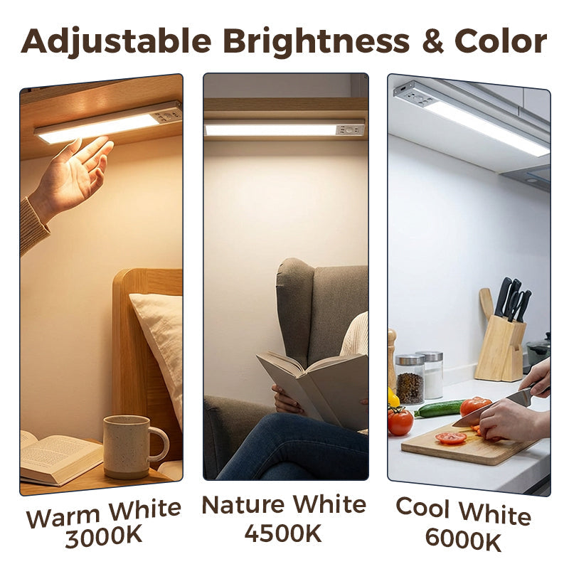 📢📢50% OFF !! ⏰✨Rechargeable Wireless Motion Sensor Under Cabinet Light, Stick-On Night Lamp For Cupboard & Closet💡