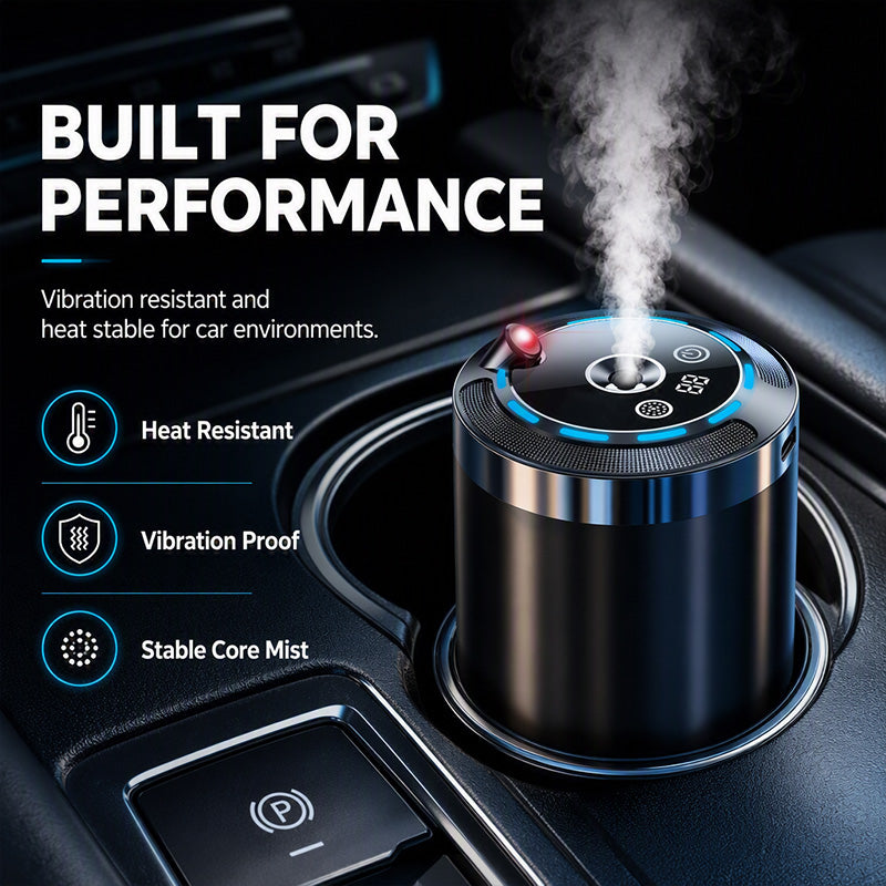 🚗 50% OFF NOW!💥AI Smart Car Aromatherapy Diffuser – Ultrasonic Nano Mist Car Scent Machine, Auto Start-Stop, Starry Sky Light, Portable Cup Holder Fragrance Diffuser for Vehicles