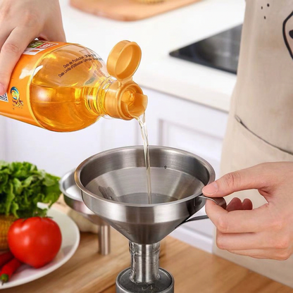 ⚗️ LIMITED-TIME 50% OFF! 🥣 Stainless Steel Filter Funnel – Removable Mesh, Multi-scene, Hangable ✨