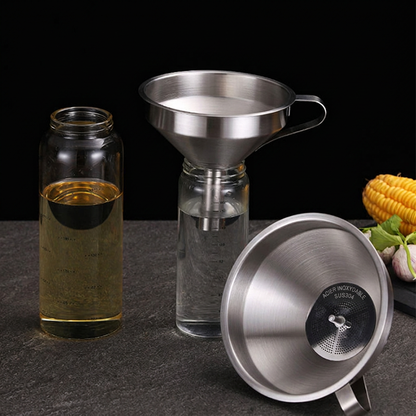 ⚗️ LIMITED-TIME 50% OFF! 🥣 Stainless Steel Filter Funnel – Removable Mesh, Multi-scene, Hangable ✨