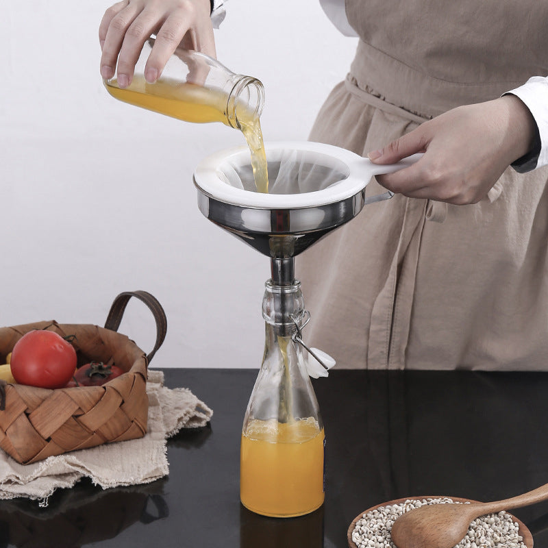 ⚗️ LIMITED-TIME 50% OFF! 🥣 Stainless Steel Filter Funnel – Removable Mesh, Multi-scene, Hangable ✨