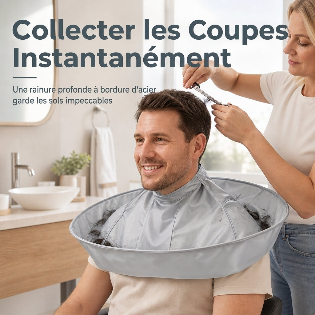 ✂️ Hair Cutting Cape with Catcher – Waterproof, Non-Static, Folds Flat✨Perfect for Home Trims & Kids' cuts!