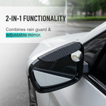 2-in-1 Rearview Mirror Rain Guard with Blind Spot Mirror