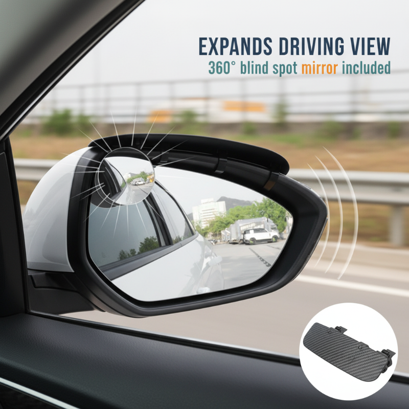 2-in-1 Rearview Mirror Rain Guard with Blind Spot Mirror