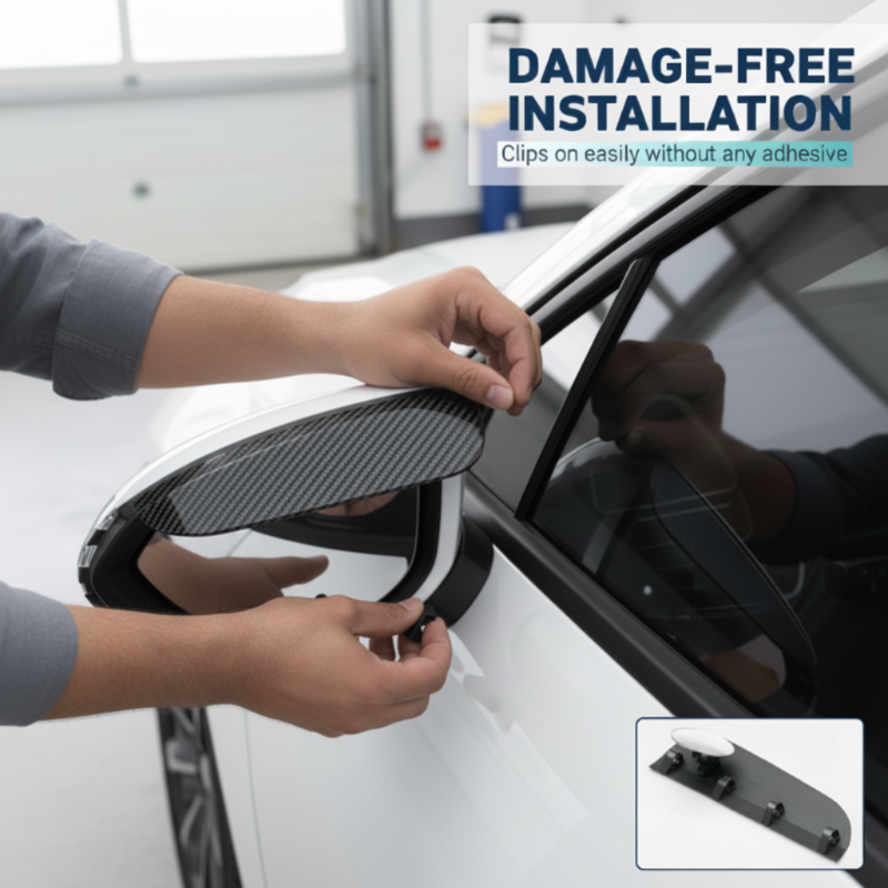 2-in-1 Rearview Mirror Rain Guard with Blind Spot Mirror