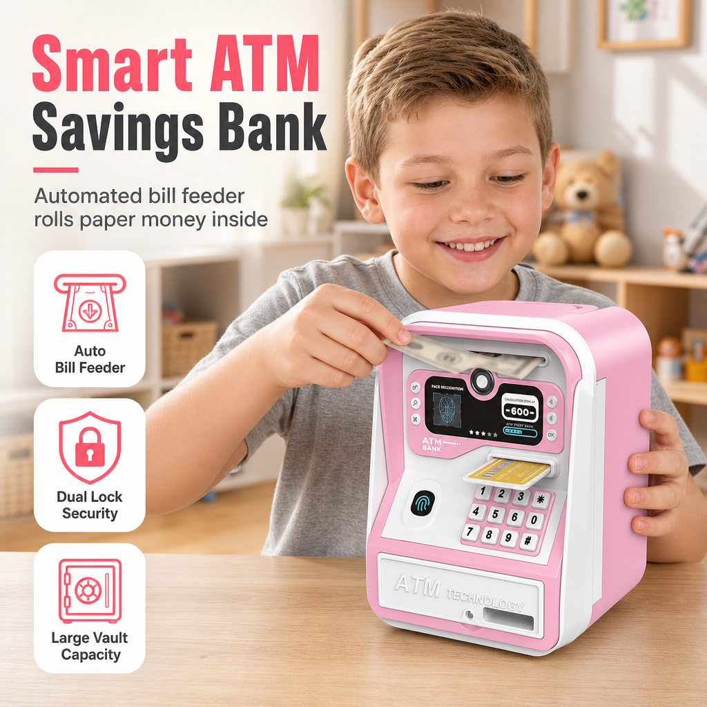 📢📢50% OFF✨Electronic Kids ATM Money Saving Box, Smart Piggy Bank Toy