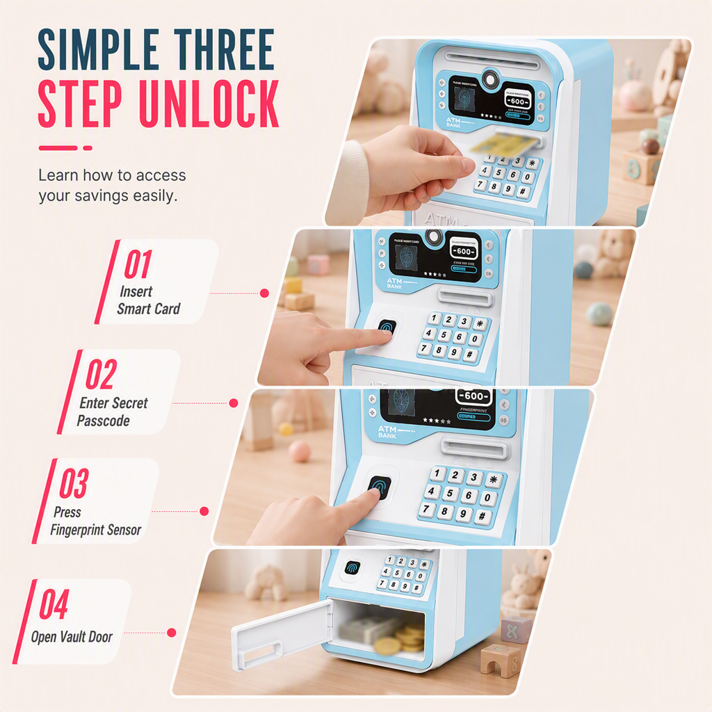 📢📢50% OFF✨Electronic Kids ATM Money Saving Box, Smart Piggy Bank Toy