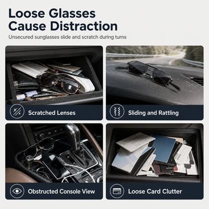 🚗 LIMITED-TIME 50% OFF! 💥 Car Sunglasses Holder Double Clip – Magnetic, Protective, Multi-Purpose ✨