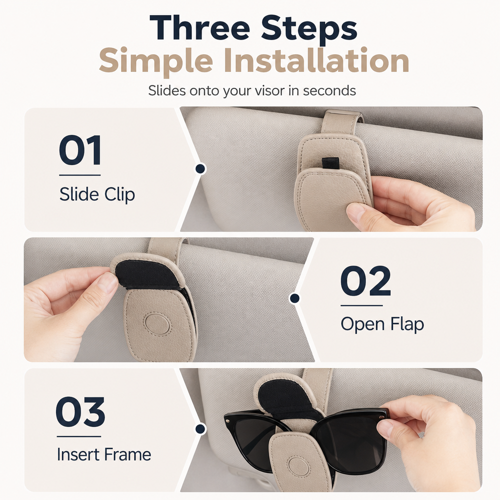 🚗 LIMITED-TIME 50% OFF! 💥 Car Sunglasses Holder Double Clip – Magnetic, Protective, Multi-Purpose ✨