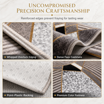 ⏳Time-Limited Special⏰4 Piece Faux Cashmere Absorbent Bathroom Rug Set with Rectangular Mat U Shaped Toilet Mat Toilet Lid Cover and Long Runner Rug 🧽