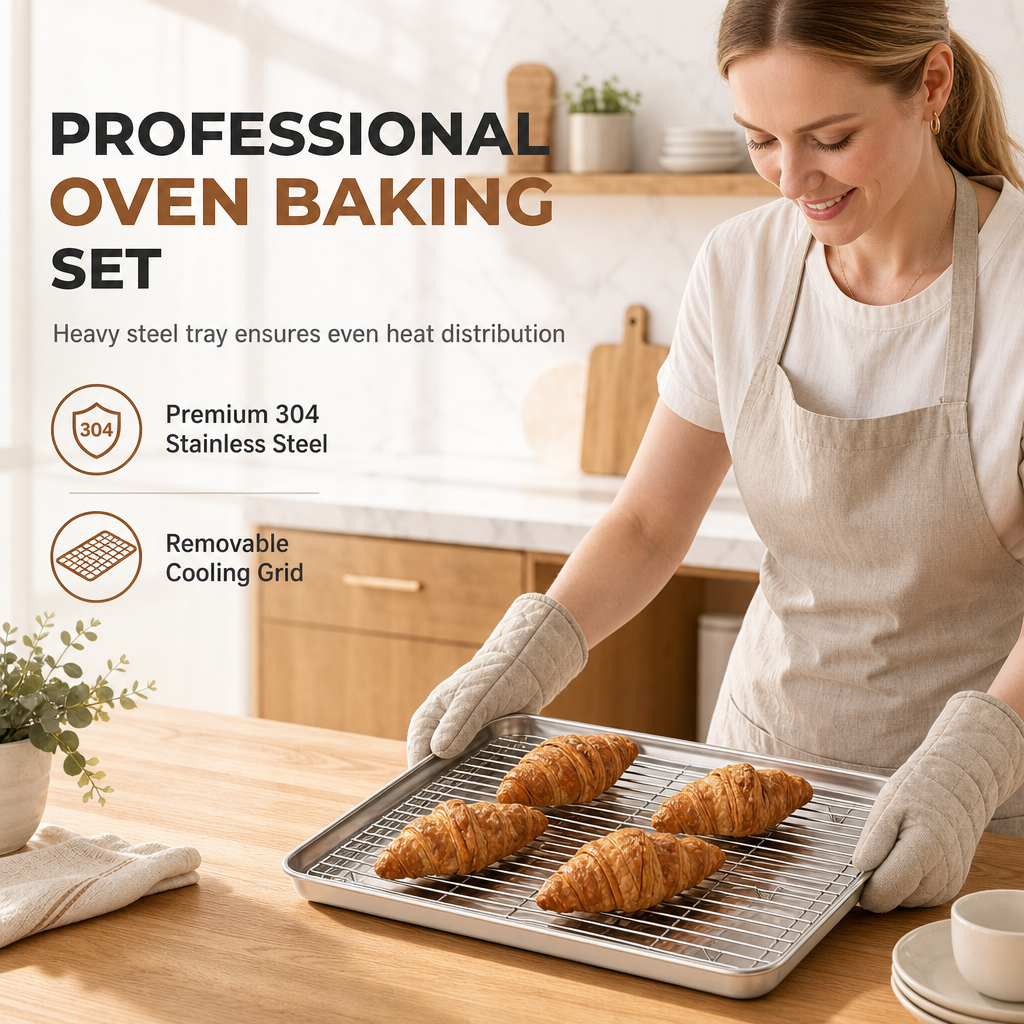 🍪 LIMITED‑TIME 50% OFF! 🍳 Multi-Purpose Oven Essential — Bake, Roast & Cool in One Set 🔥