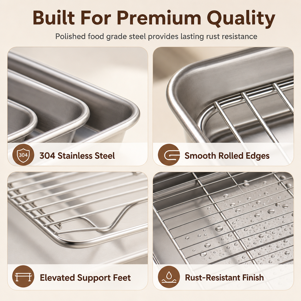 🍪 LIMITED‑TIME 50% OFF! 🍳 Multi-Purpose Oven Essential — Bake, Roast & Cool in One Set 🔥
