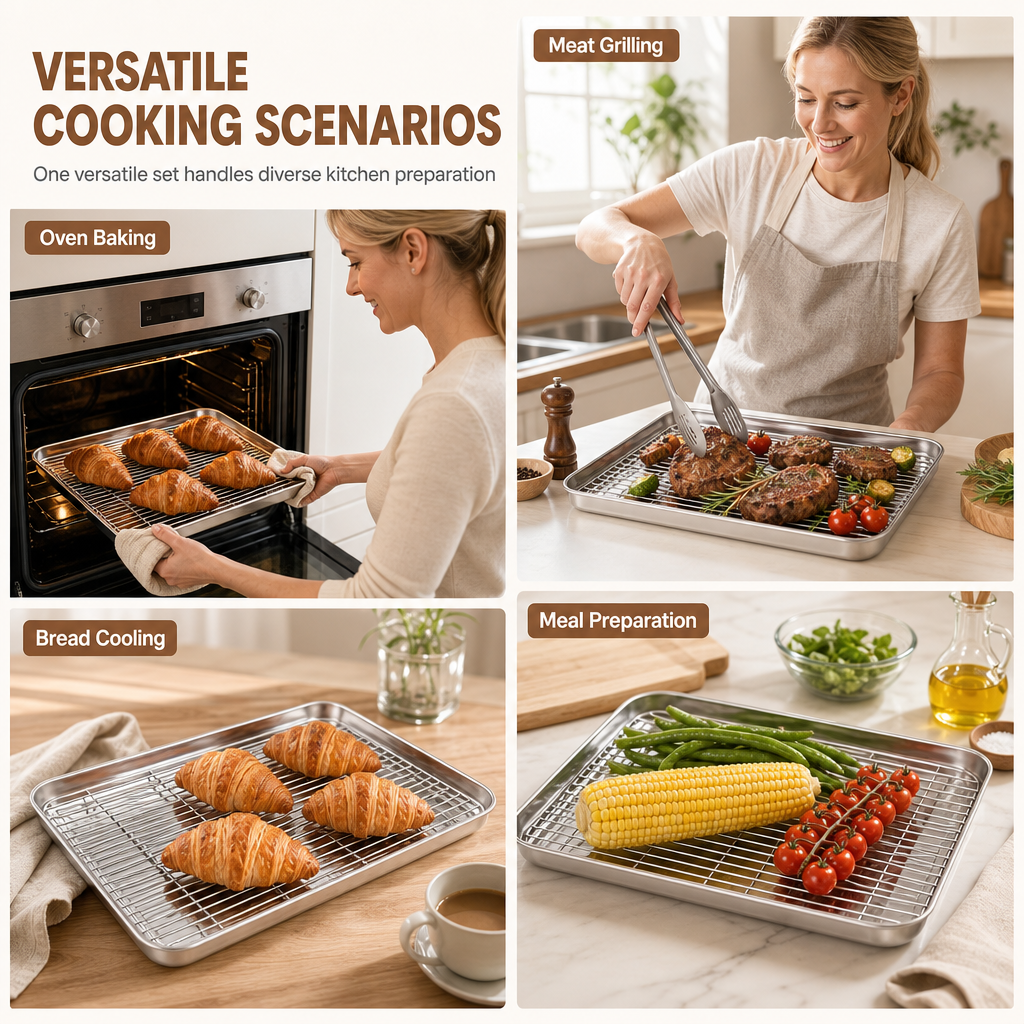 🍪 LIMITED‑TIME 50% OFF! 🍳 Multi-Purpose Oven Essential — Bake, Roast & Cool in One Set 🔥