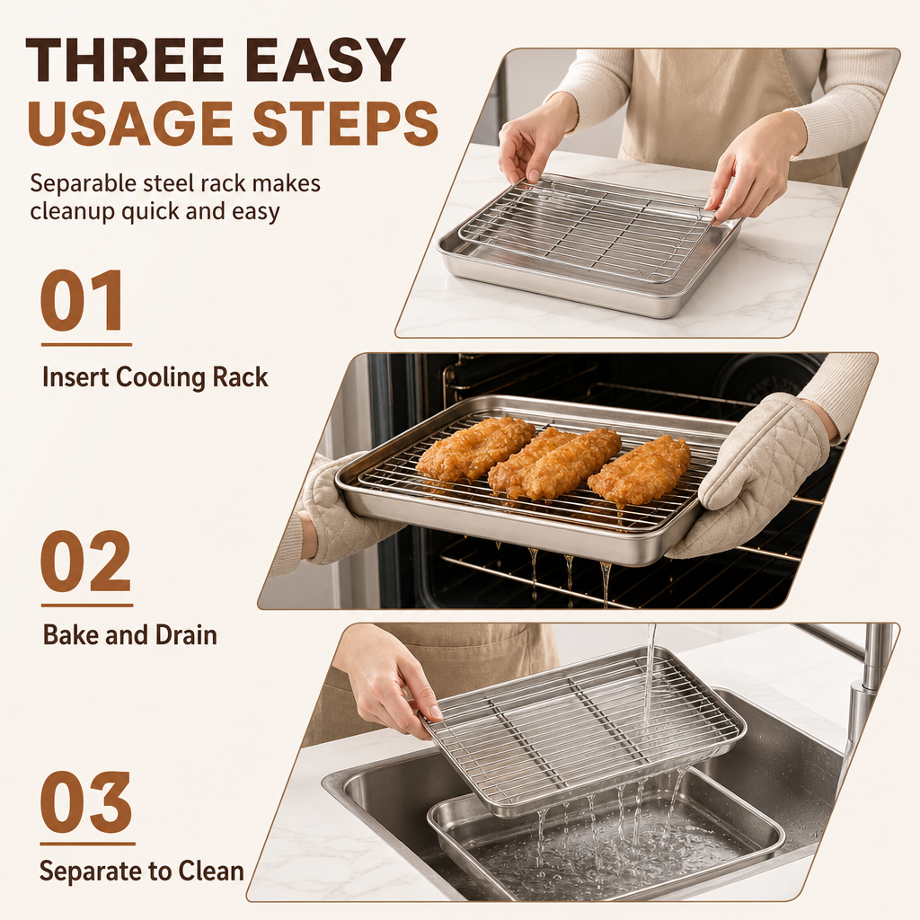 🍪 LIMITED‑TIME 50% OFF! 🍳 Multi-Purpose Oven Essential — Bake, Roast & Cool in One Set 🔥
