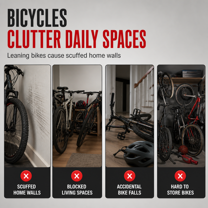 Foldable Bicycle Floor Parking Stand Double Pole U Shaped Bike Display Rack for Road and Mountain Bikes
