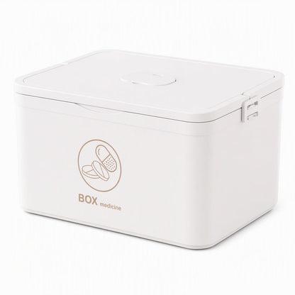 Large Plastic Medicine Storage Box with Multi-Layer Divided Compartments Portable Family Emergency First Aid Organizer Box