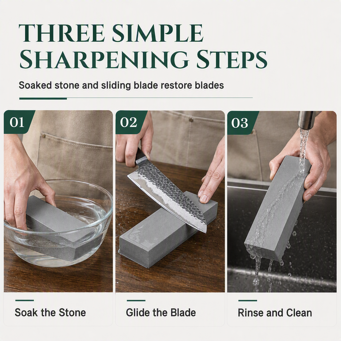 3000-Grit Single-Sided Knife Sharpening Whetstone