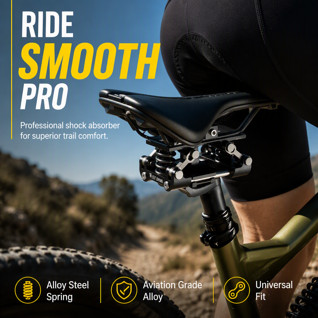 🚲Bike Shock Absorber Seatpost – Dual Coil Springs, CNC Aluminum & Stable Ride – Smooths Rough Trails
