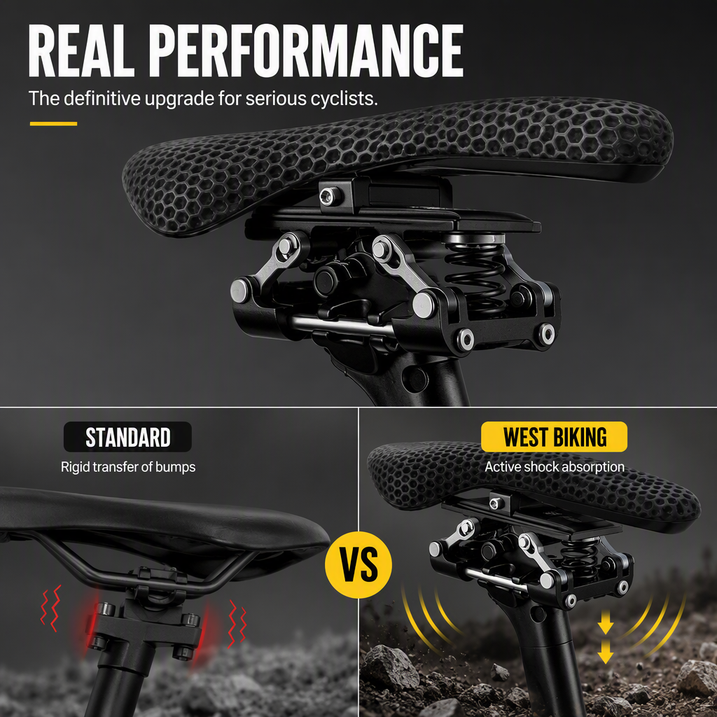 🚲Bike Shock Absorber Seatpost – Dual Coil Springs, CNC Aluminum & Stable Ride – Smooths Rough Trails