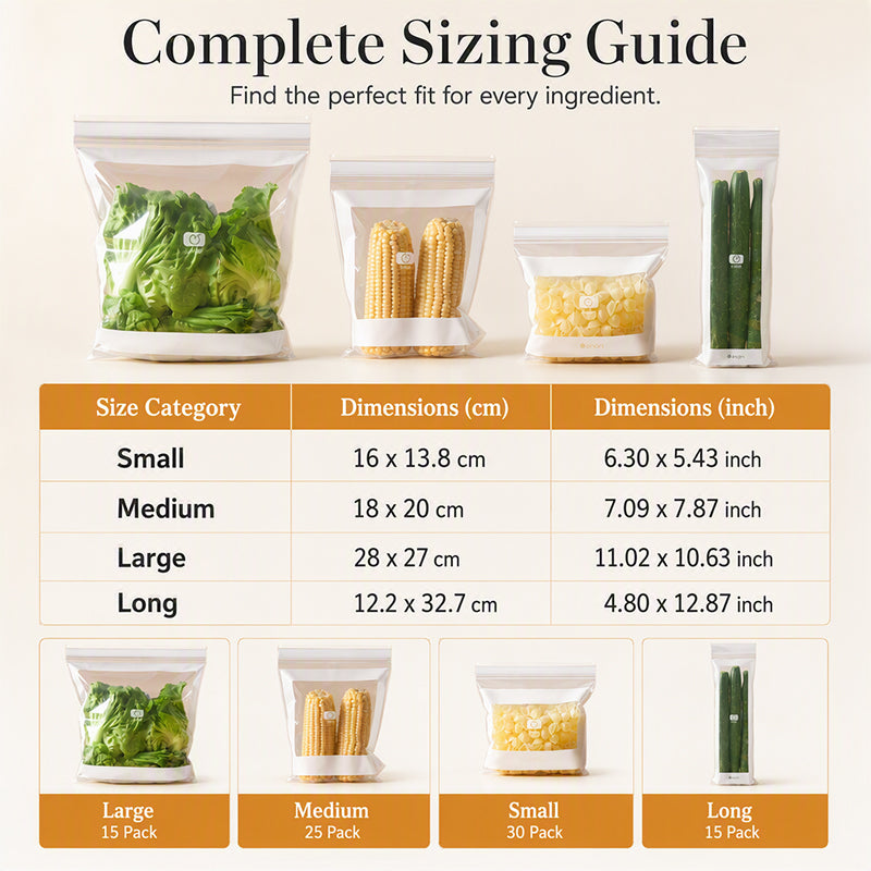 Reusable Thickened Food Storage Bags